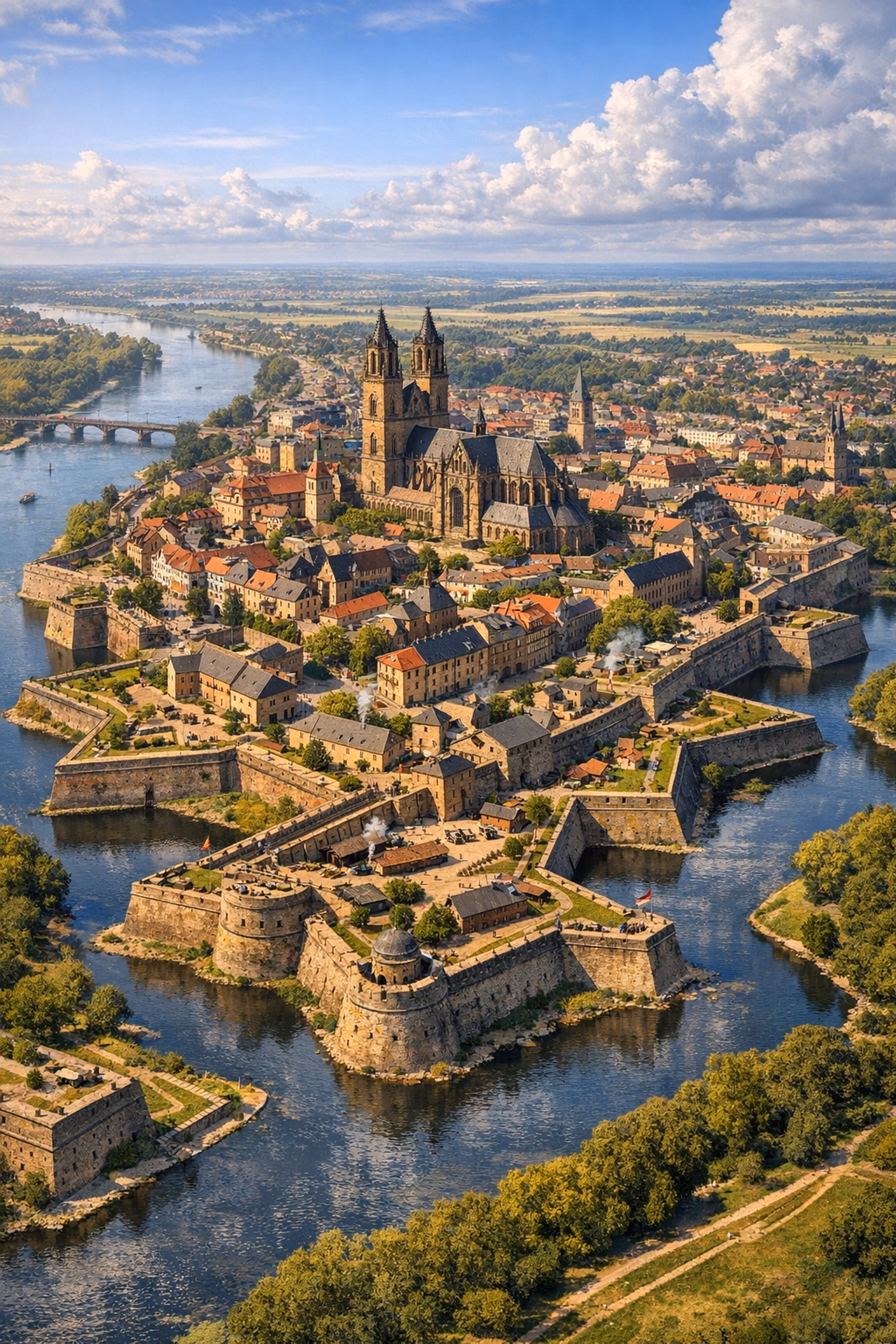 Magdeburg Stadt und Festung - Sternfestung - Festungsstadt